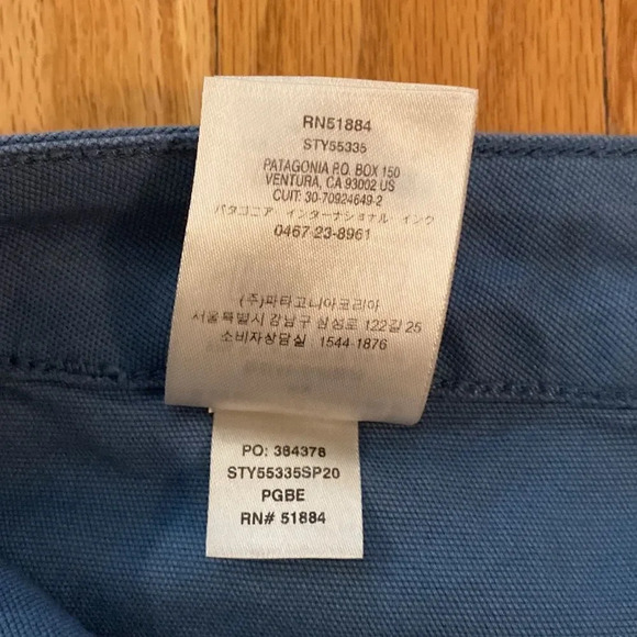 Patagonia sz 14 organic cotton jeans blue w/ Velcro back pockets, front pockets - Picture 9 of 9
